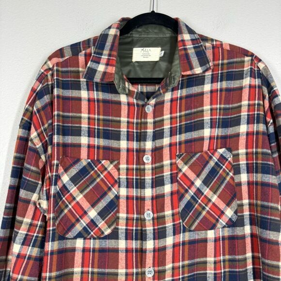 FOG Fear Of God Collection Two Plaid Flannel Button Up Shirt Large - Picture 2 of 6